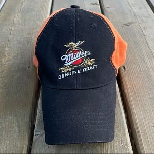 Harley Davidson Miller Genuine Draft Orange and Black Cap